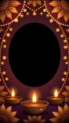Diwali photo frame: Bronze Bead Oval